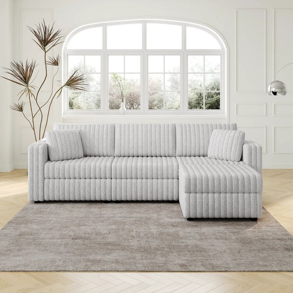 106.3" Soft 3-Person Sofa with Ottoman