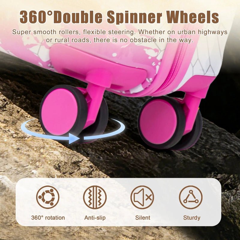 20 Inch PC Spinner Wheel Luggage - Pink by HouseOfZazla
