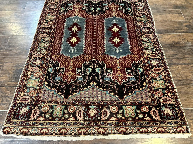 Antique Turkish Rug 4x6, Unique Rare Carpet by Jewel Rugs