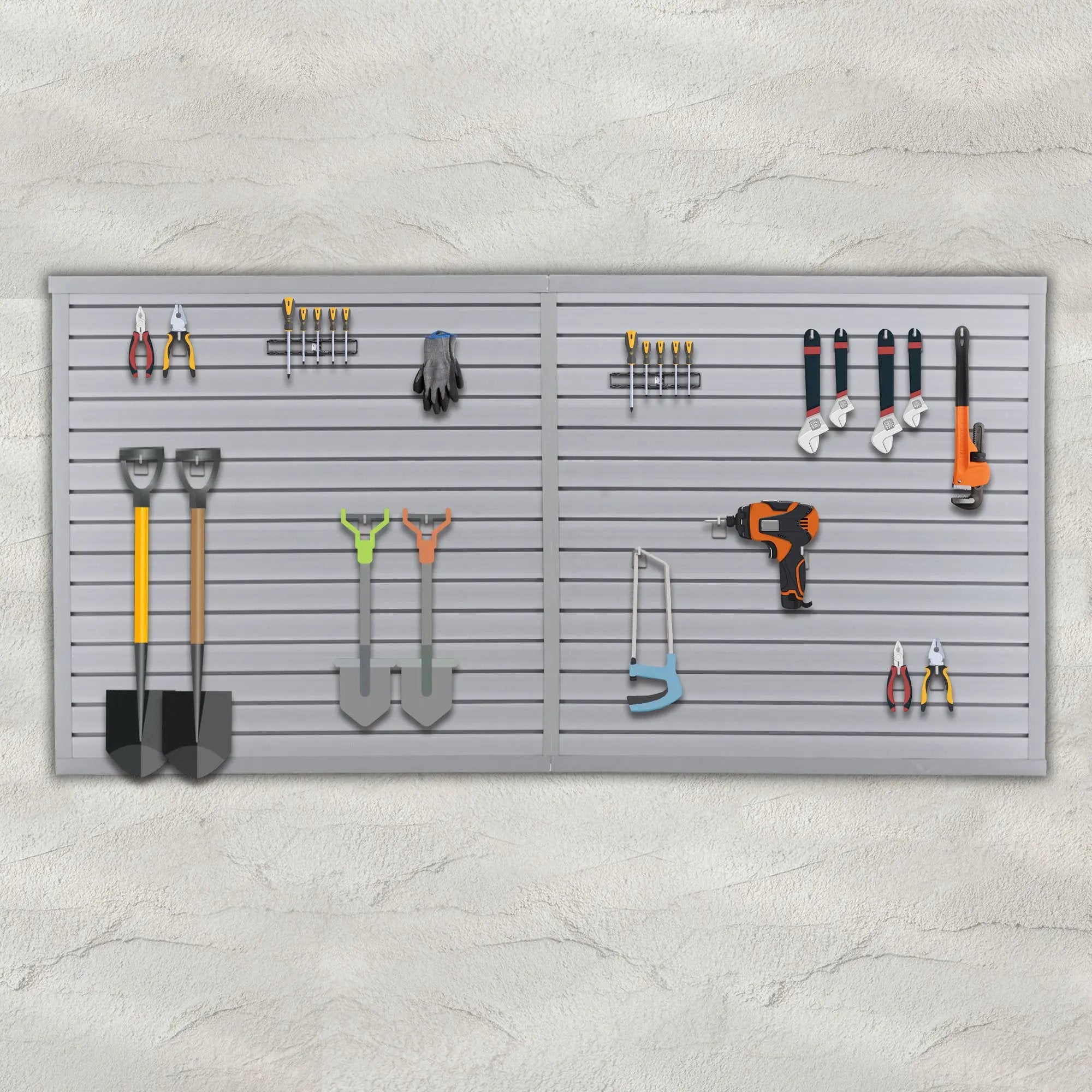 Heavy Duty PVC Slatwall Garage Organizer, 8ft x 4ft by HouseOfZazla