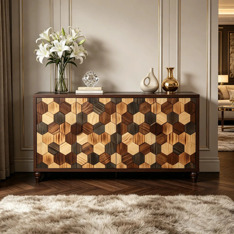 59.8" Sideboard With Honeycomb Pattern by HouseOfZazla