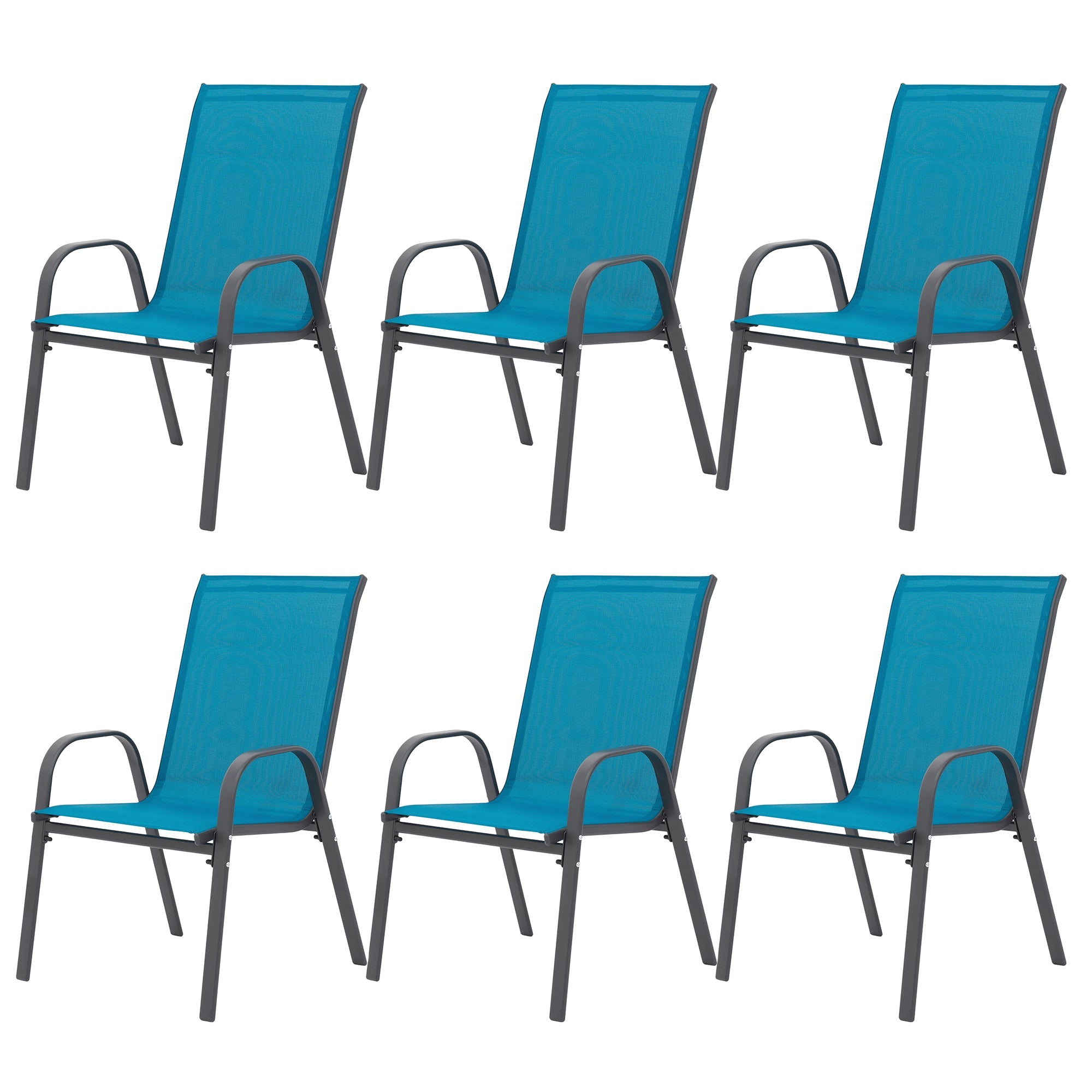 6-Piece Patio Chairs Set with High Backrest and Armrests by HouseOfZazla
