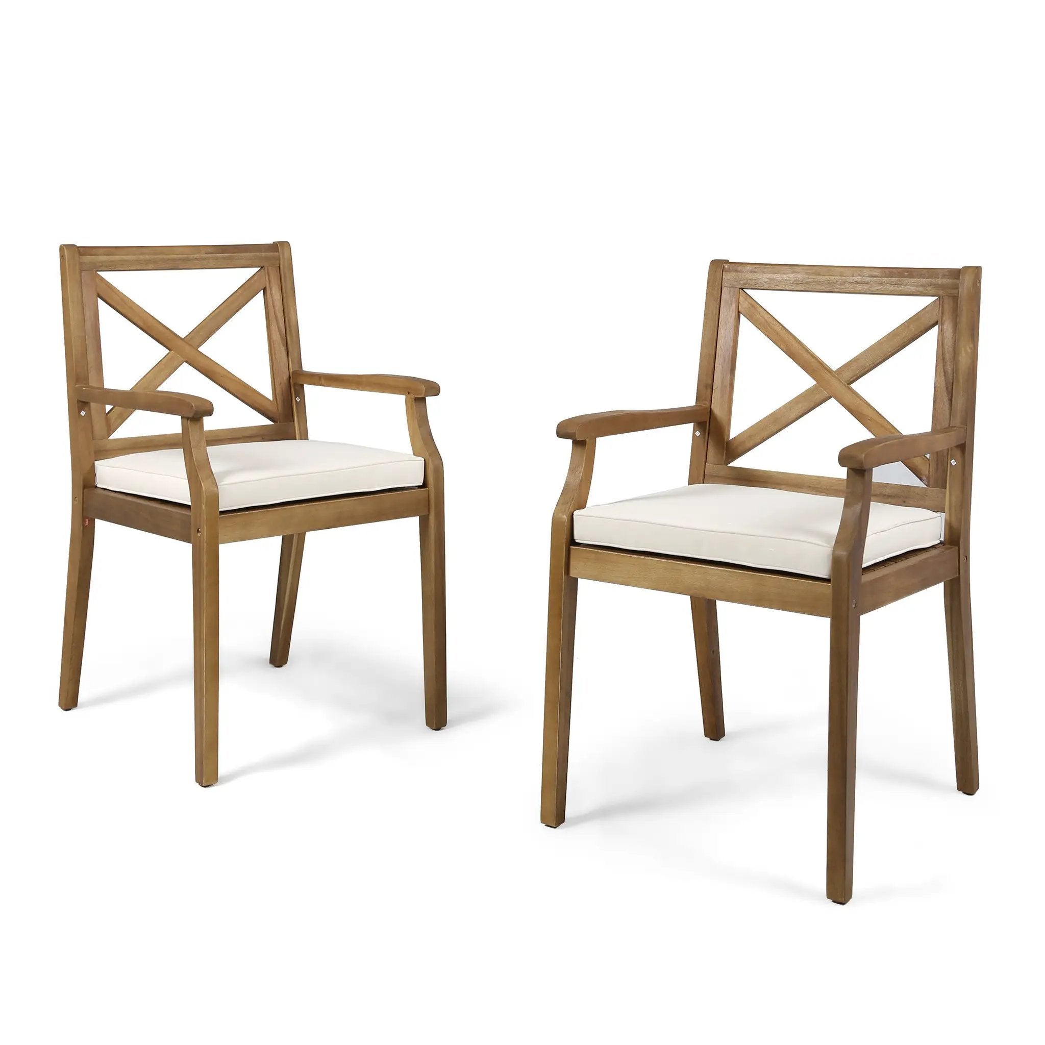 Perla Dining Chair 2-Piece Set with Cream Cushions by HouseOfZazla