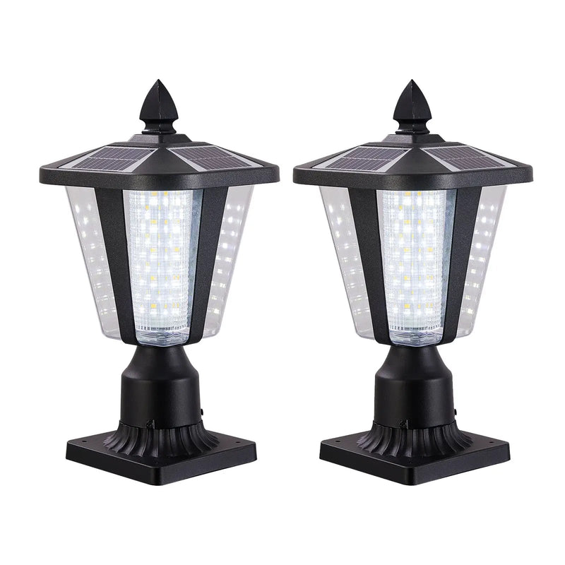 15' Solar Powered Outdoor Lantern, Modern Garden Light with LED (2-Pack) by HouseOfZazla