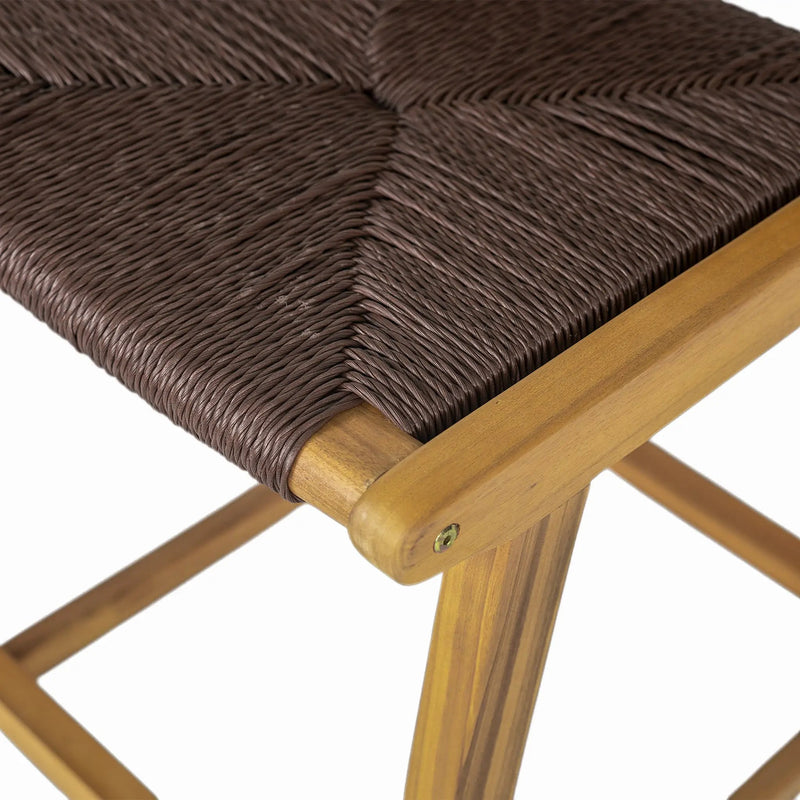 Acacia Wood Outdoor Armless Barstool - Teak Set of 2 by HouseOfZazla