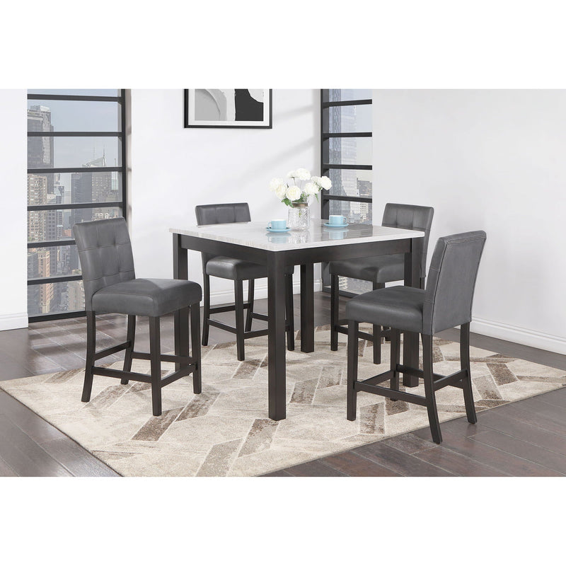 Espresso/White 5 Piece Bar Table and Stools Set with Solid Wood Build, photo 3 of 8