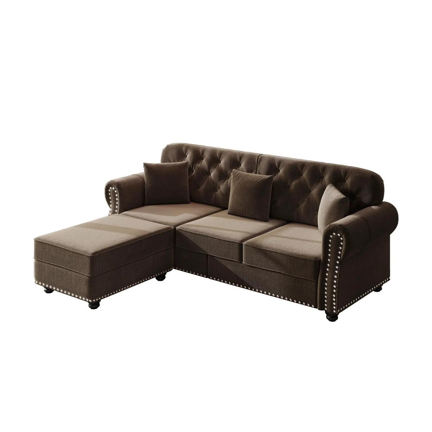 Upholstered 3 Seater Sofa Set With Ottoman by HouseOfZazla