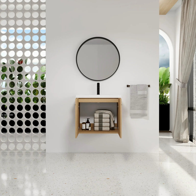 Floating Bathroom Vanity With Sink, Wall Mounted Double Door Storage by Unique Piece Furniture