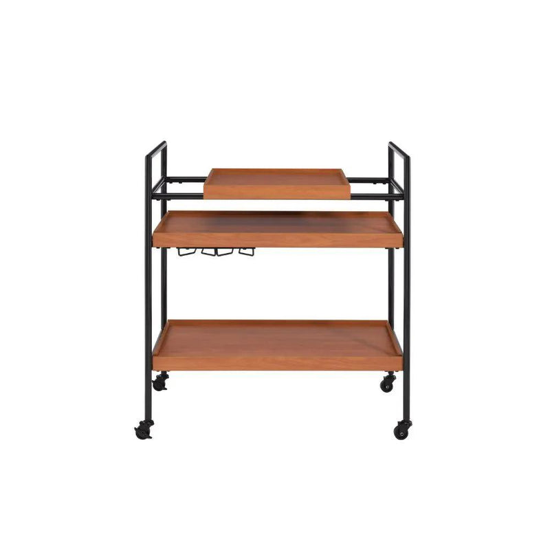 Oaken - Serving Cart - Honey Oak & Black by Unique Piece Furniture