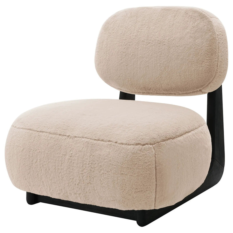 Phia - Upholstered Armless Chair With Oval Back - Camel by HouseOfZazla