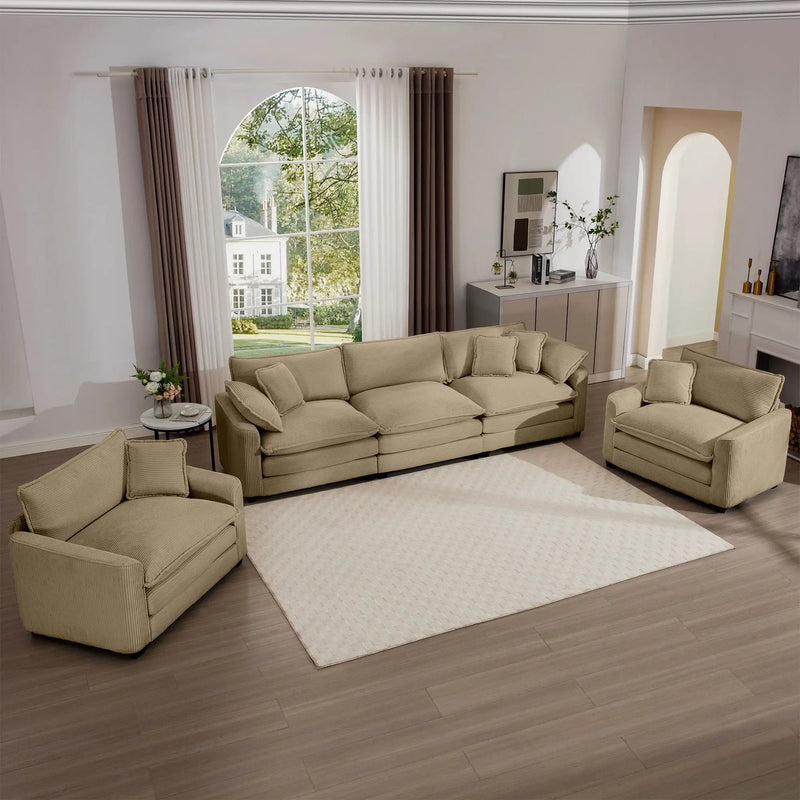 Elegant Oversized Sectional Sofa Set With Deep Seats And Flexible Layout by HouseOfZazla