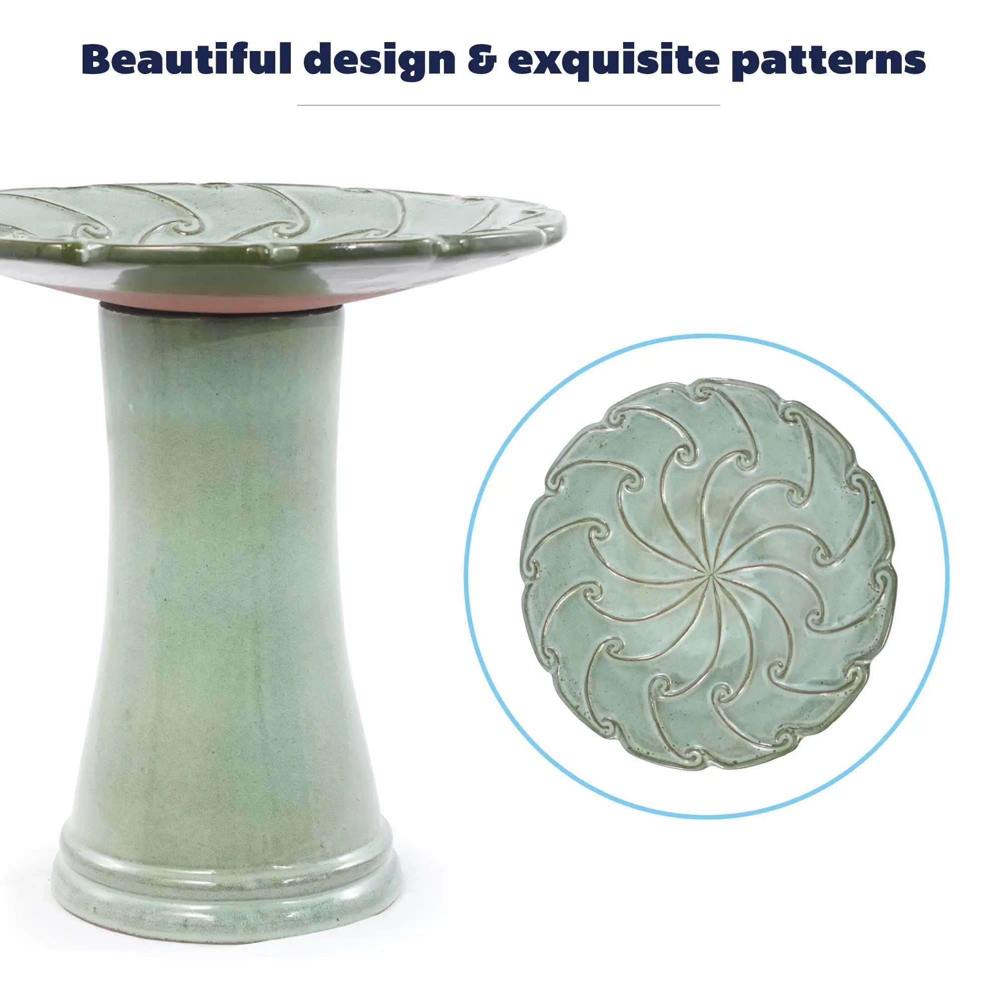 Handmade Glazed Ceramic Bird Bath by HouseOfZazla
