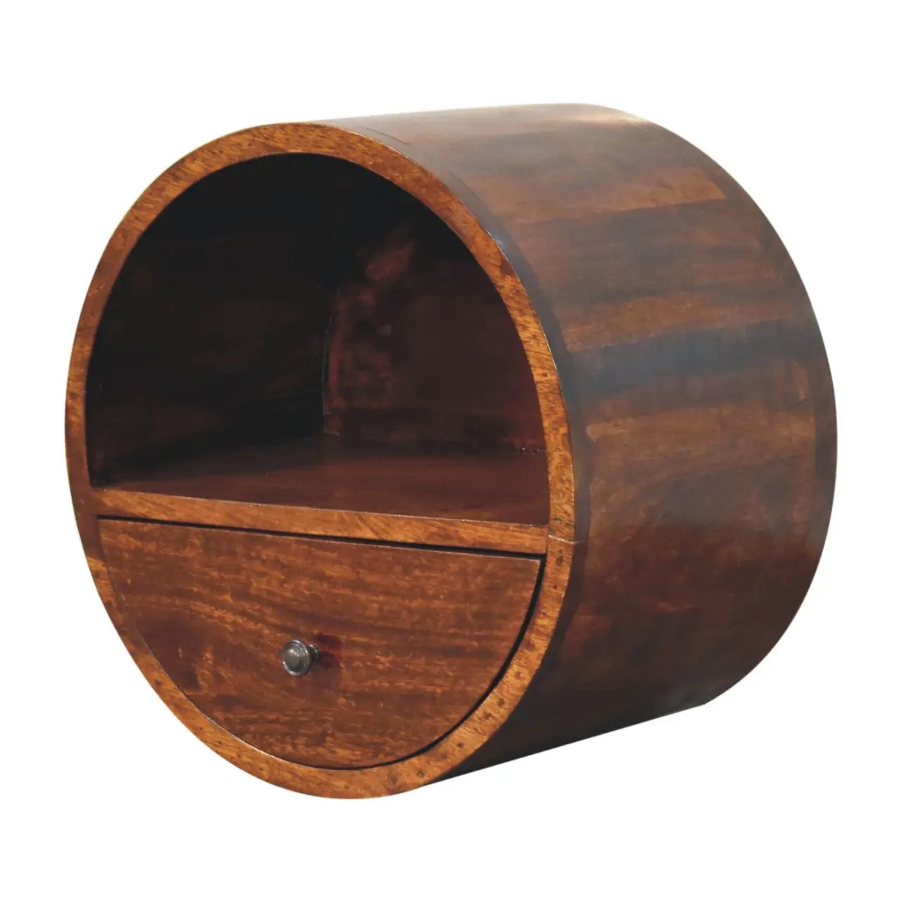 Floating Circle Bedside Table - Chestnut by HouseOfZazla