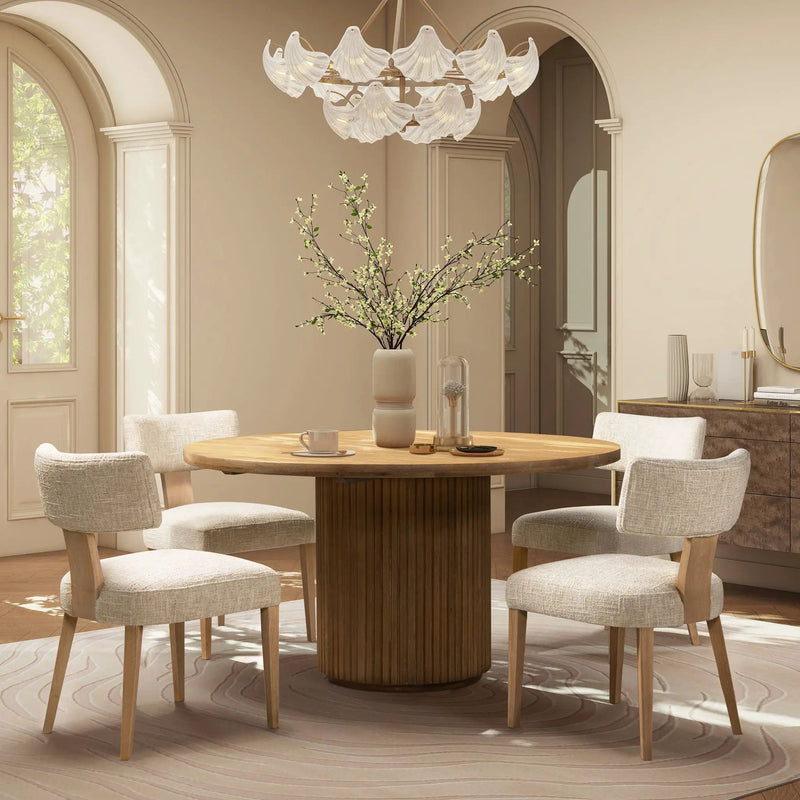 Louise - Split Back Upholstered Dining Side Chair (Set of 2) - Travertine Beige by HouseOfZazla