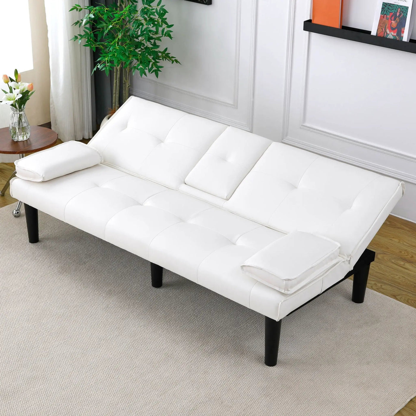 Sofa Bed With Foldable Design And Cup Holder by HouseOfZazla