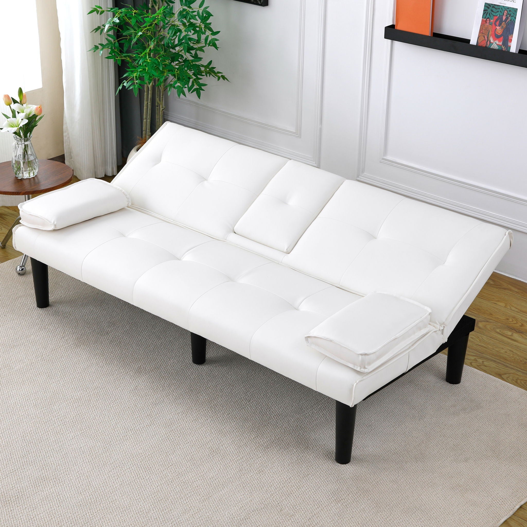 Sofa Bed With Foldable Design And Cup Holder by HouseOfZazla
