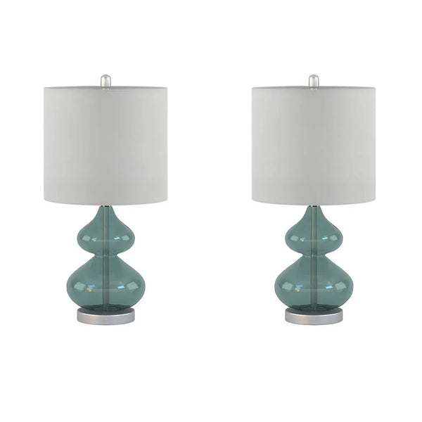 Ellipse Curved Glass Table Lamp, Set of 2
