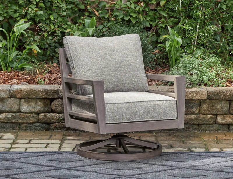 Hillside Barn - Swivel Lounge W/ Cushion - Gray / Brown by Unique Piece Furniture