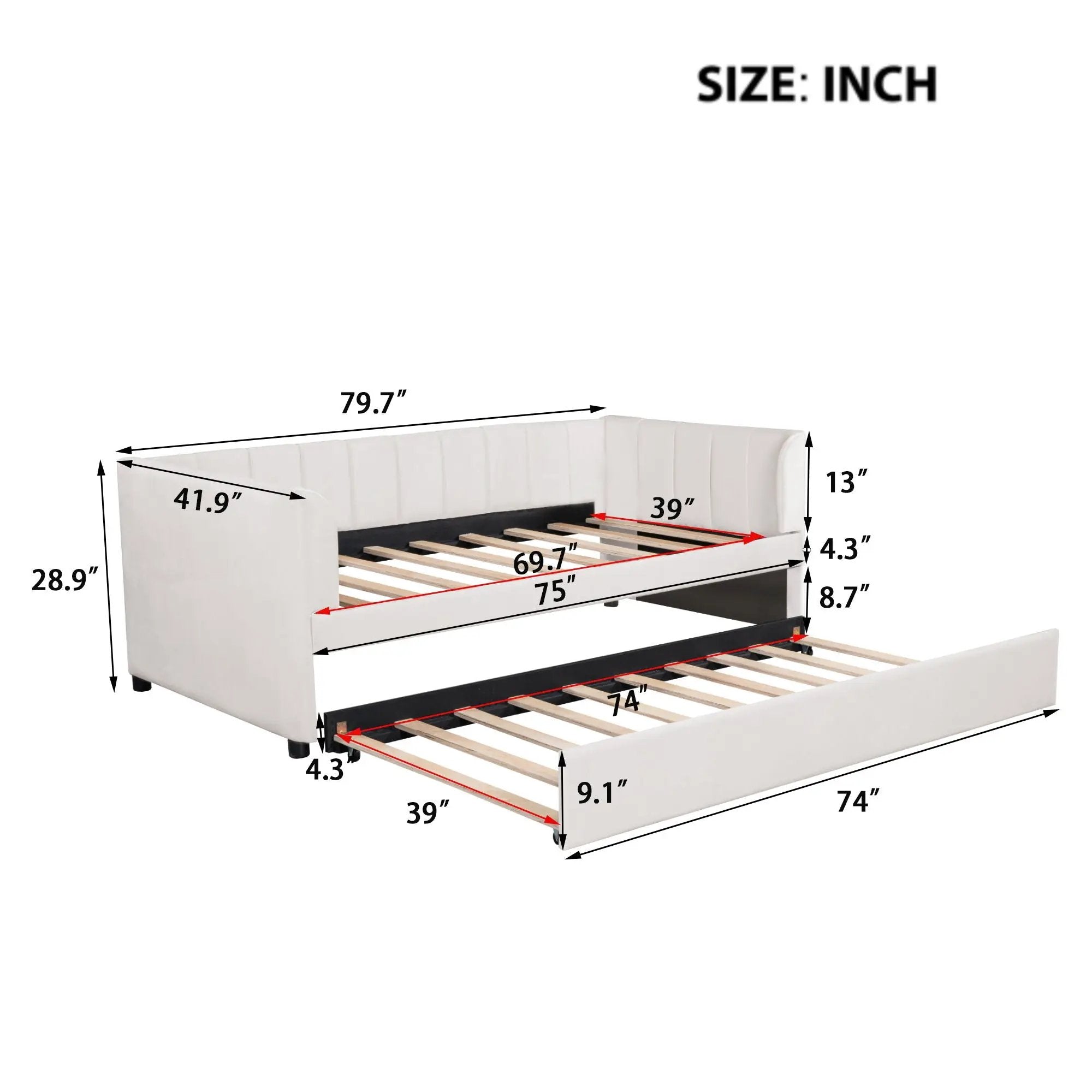 Upholstered Daybed With Ergonomic Design Backrest by Unique Piece Furniture