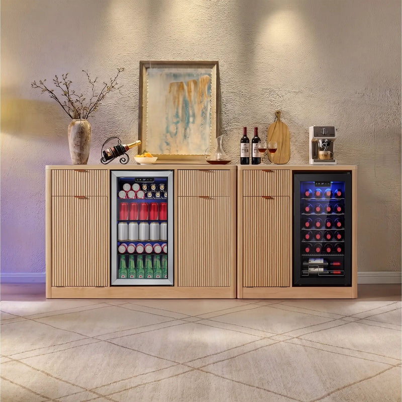 K&K 2-Piece Coffee Bar Cabinet with Fridge Space by HouseOfZazla