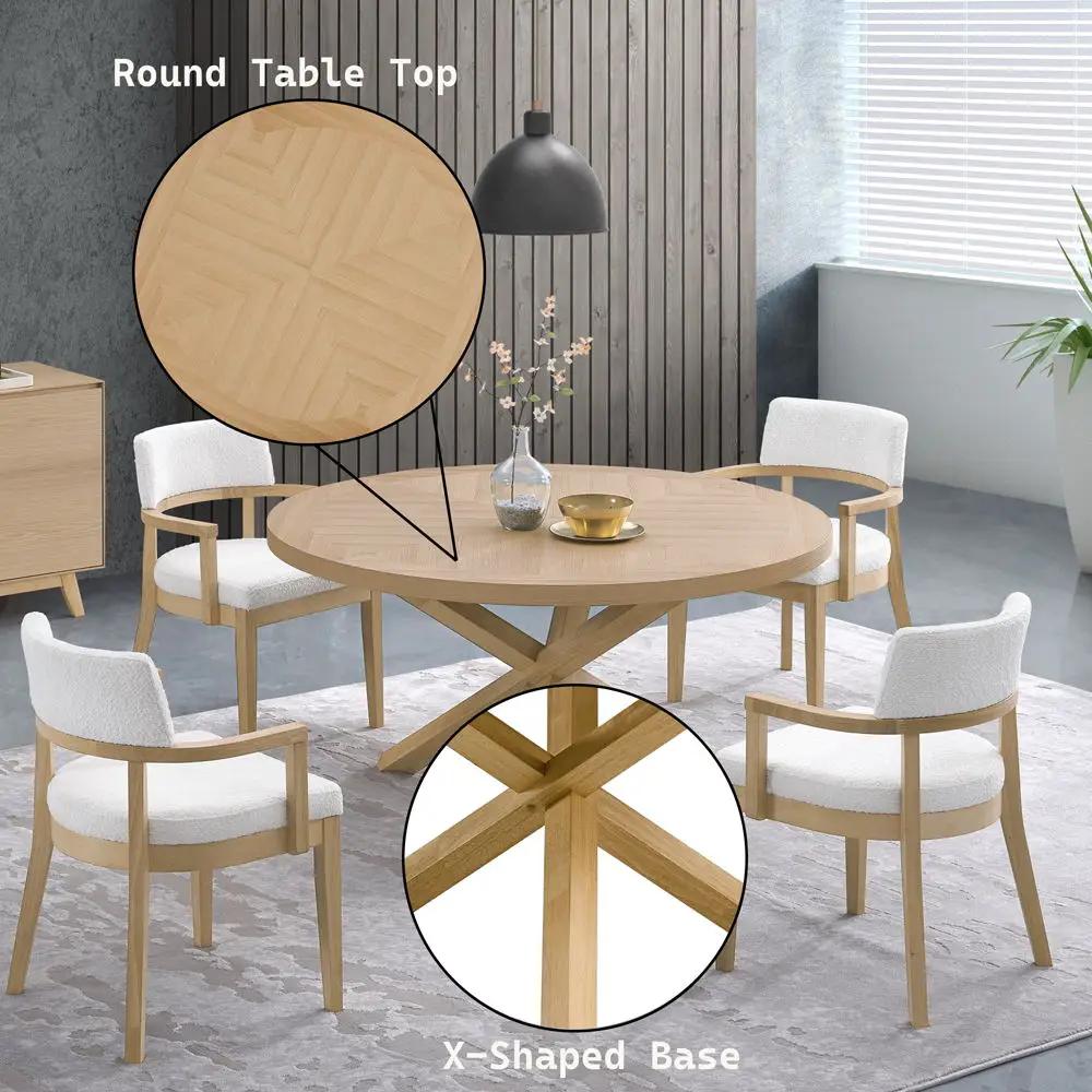 Kasem - Round Dining Table - Oak by Unique Piece Furniture