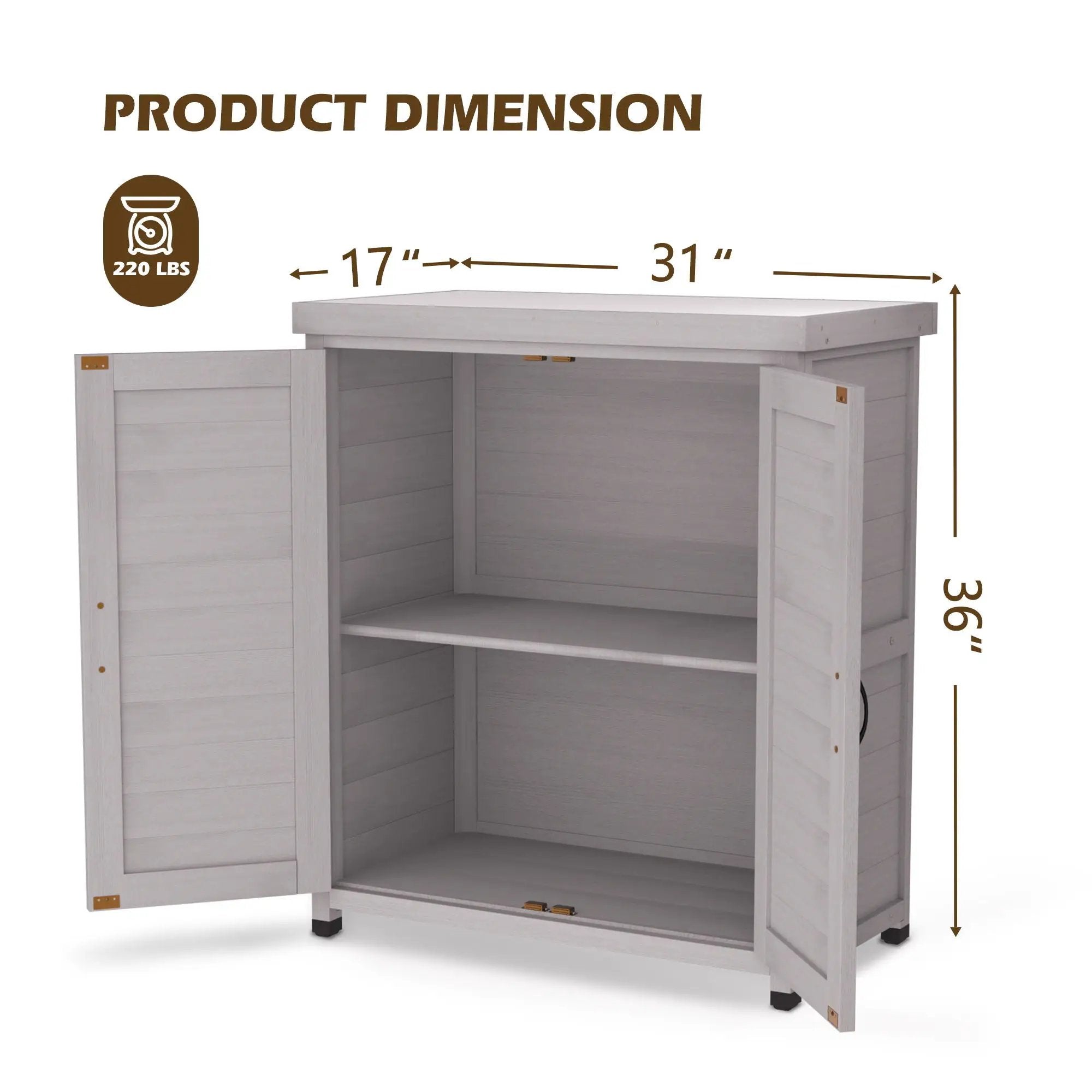 Rustic Cedar Wood Potting Bench With Storage Cabinet And Metal Top For Outdoor Patio - Gray by HouseOfZazla
