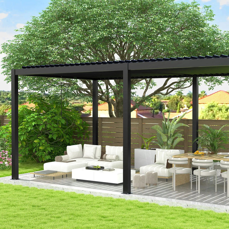Louver Pergola Steel Louvers & Frame - Black by Unique Piece Furniture