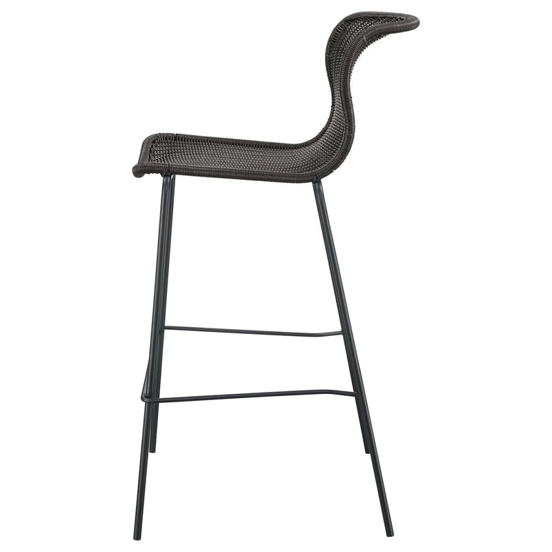 Mckinley Faux Rattan Metal Bar Chair Brown (Set of 2) by Unique Piece Furniture