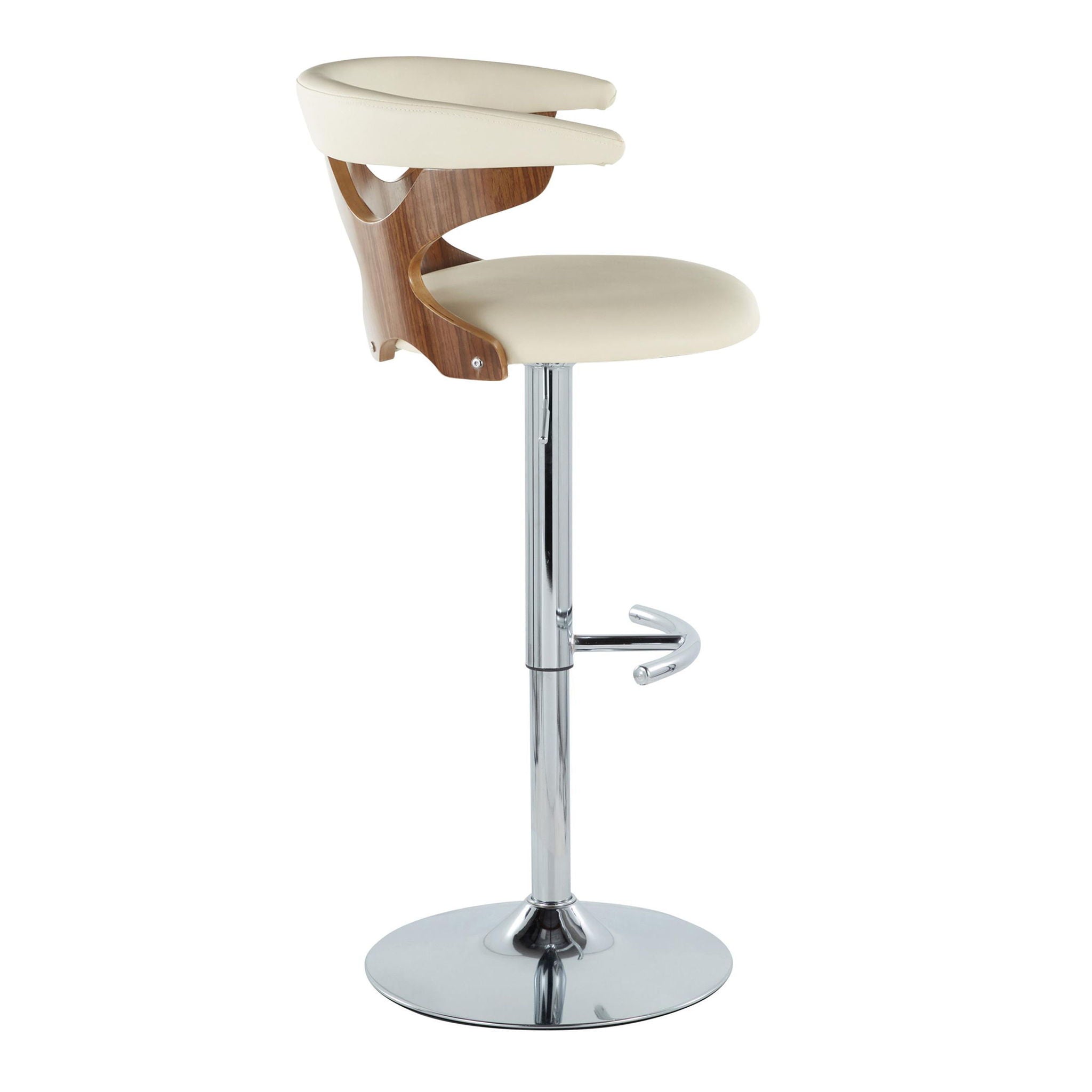 Gardenia - Mid Century Modern Adjustable Barstool With Swivel With Rounded T Footrest (Set of 2) by Unique Piece Furniture