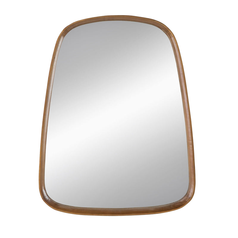 Irregular Wood Frame Wall Mirror with Curved Edges - Brown, photo 4 of 11