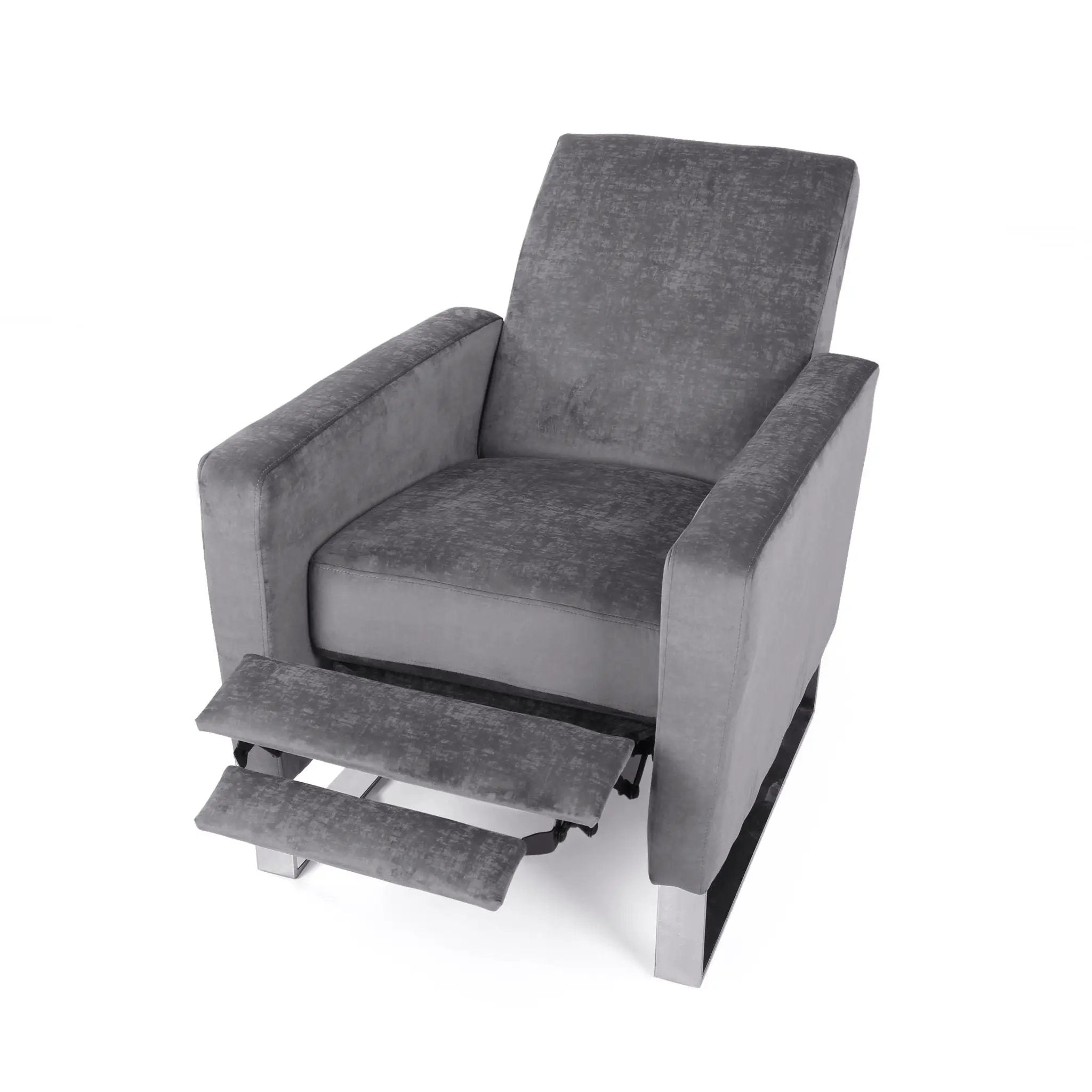Bolt - Upholstered Recliner Chair With Stainless Steel Base - Gray / Chrome by Unique Piece Furniture