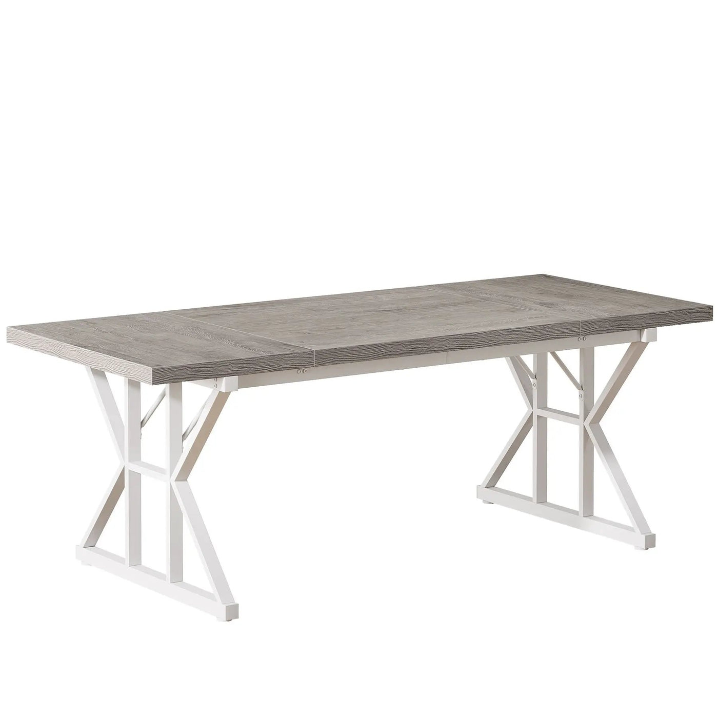 Rectangular Dining Table With X Trestle Metal Legs by HouseOfZazla