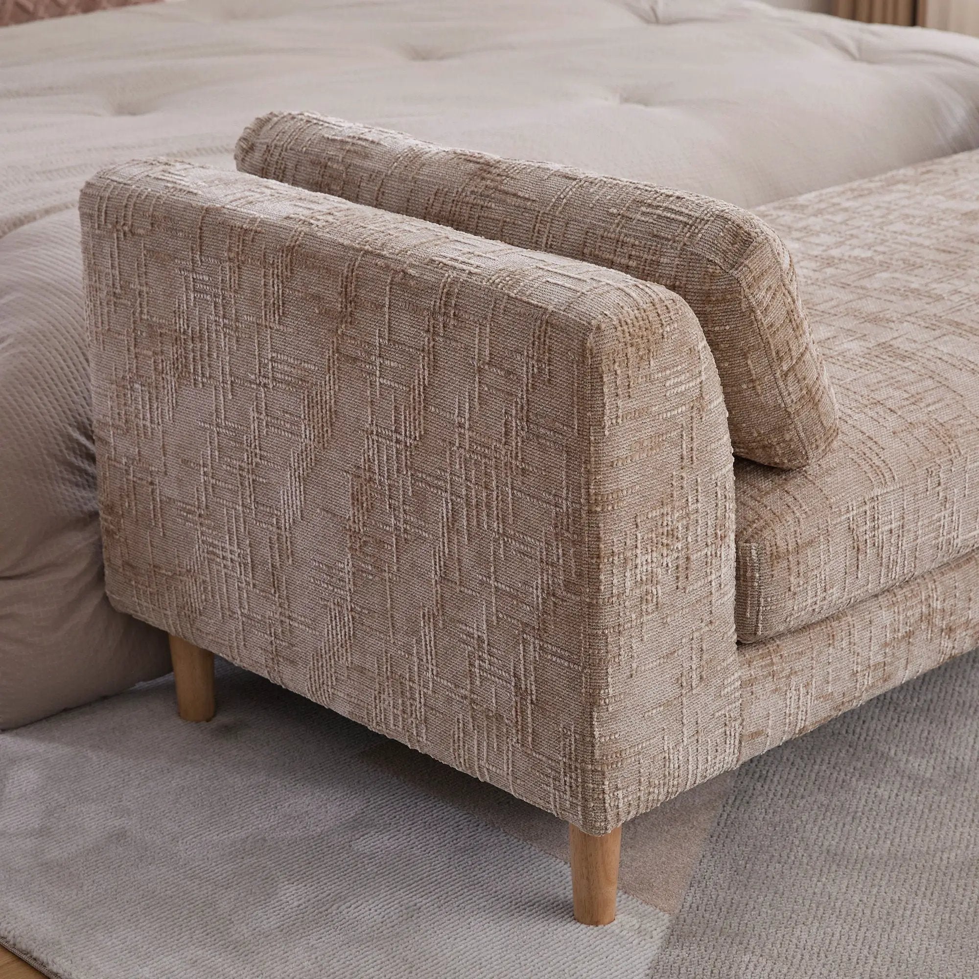 Modern Upholstered End Of Bed Bench With Armrests by HouseOfZazla