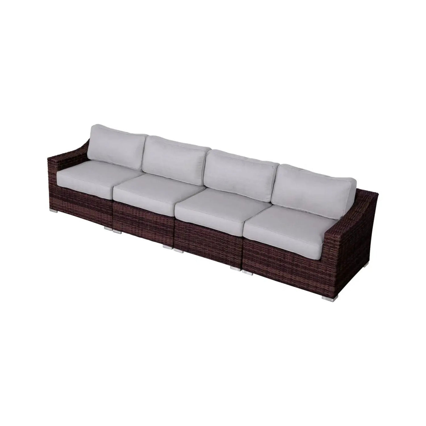 Contemporary Outdoor Rattan Wicker Sectional Seating Group With Cushions by Unique Piece Furniture