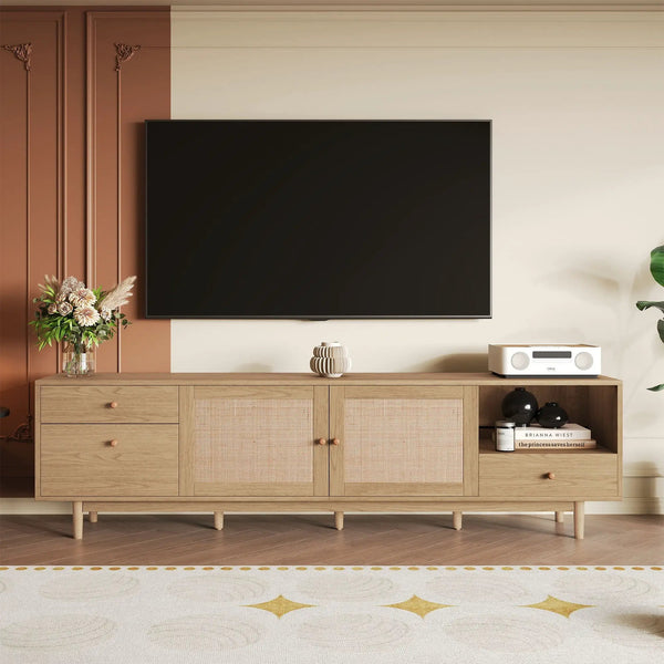 TV Stand With Doors - Natural, photo 2 of 4
