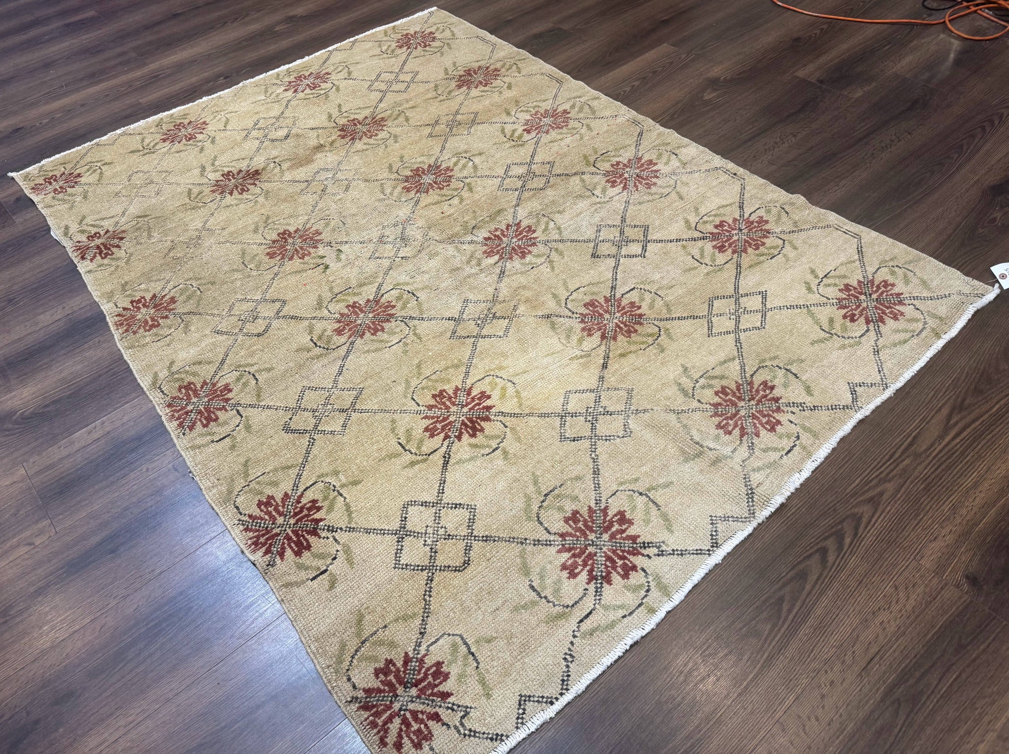 Turkish Rug 5x6, Oushak Carpet, Beige by Jewel Rugs