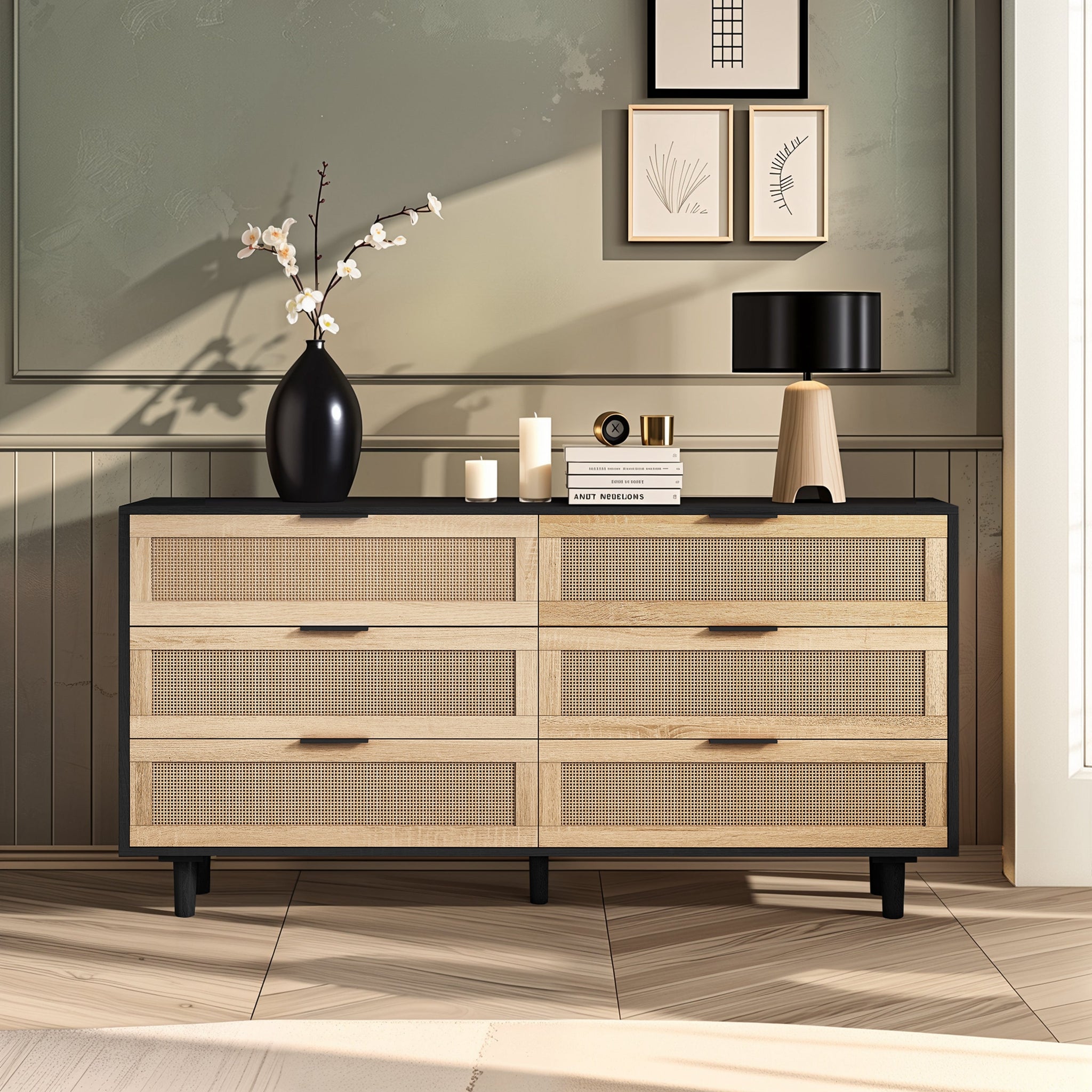 59.06" 6-Drawers Rattan Storage Cabinet by HouseOfZazla
