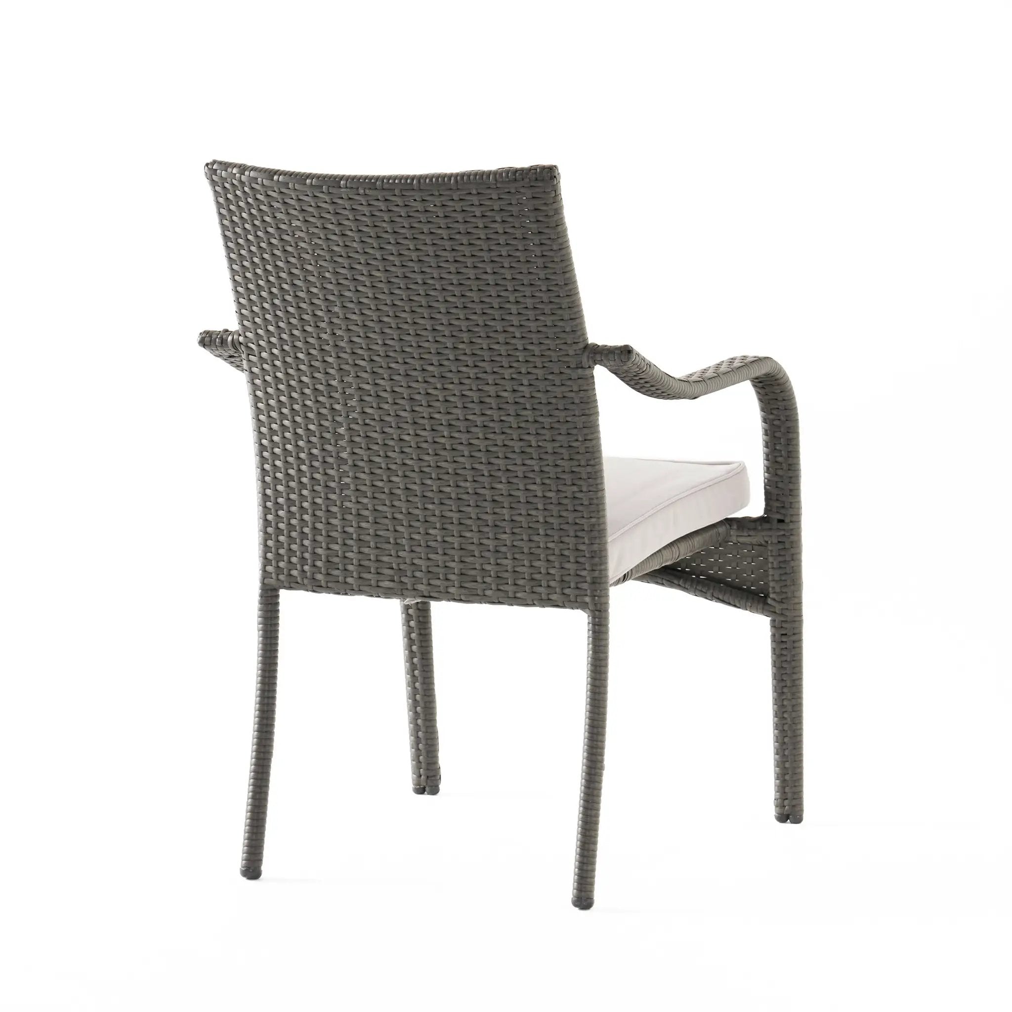 Outdoor PE Rattan Stacking Chair with Iron Frame and Cushions (Set of 4) by HouseOfZazla