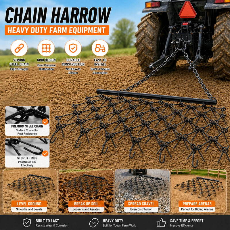 4FT Heavy-Duty Steel Drag Harrow by HouseOfZazla