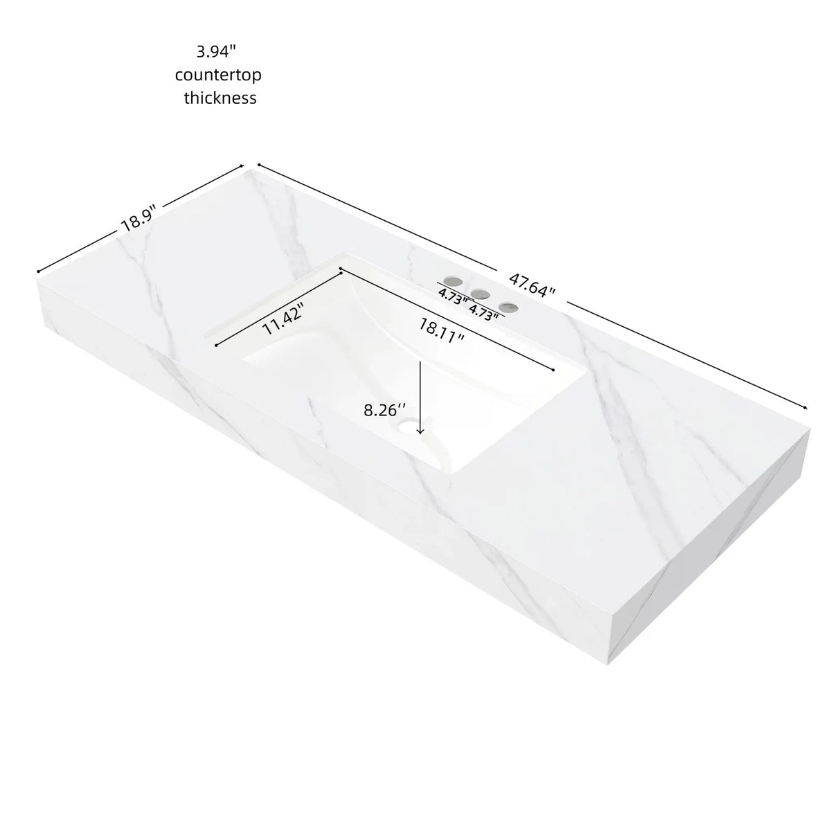 48" MURI Carrara Bathroom Vanity by HouseOfZazla