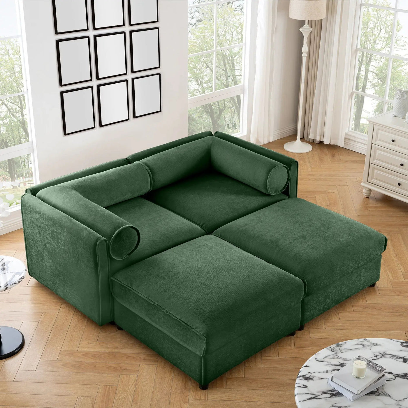 Contemporary Elegant Sofa With Storage And Ottoman by Unique Piece Furniture