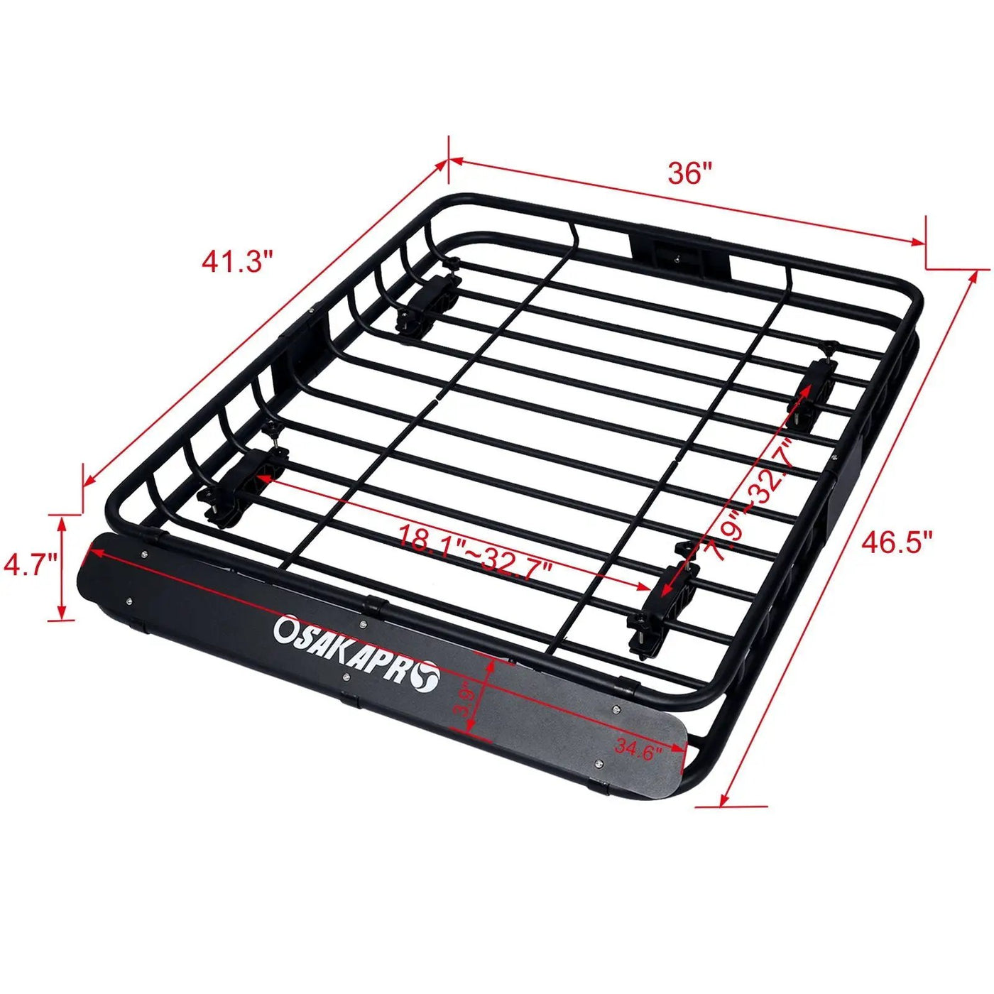 Motoring Rooftop Cargo Carrier Basket Steel Universal Fit Roof Rack by HouseOfZazla