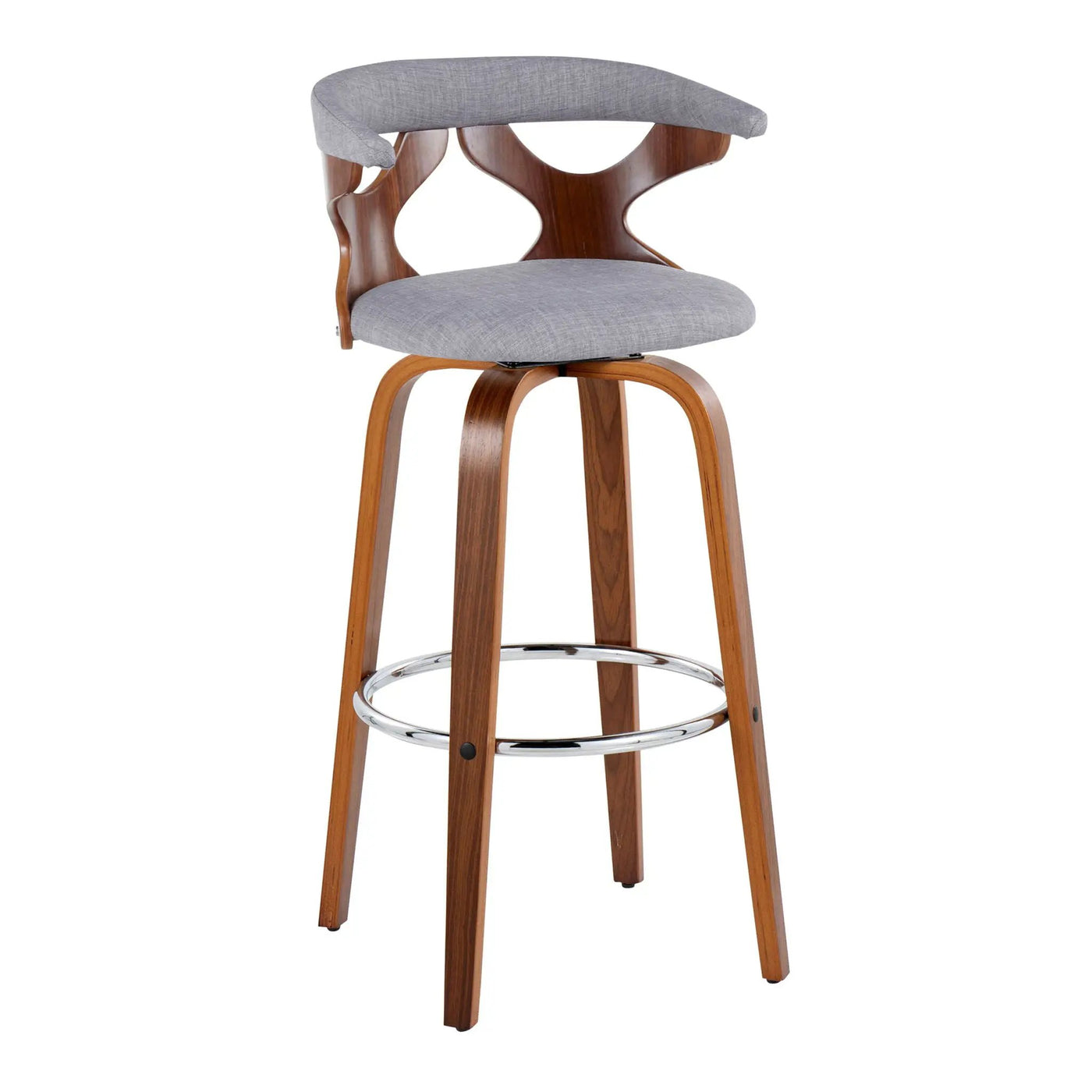 Gardenia - Mid Century Modern Fixed Height Barstool With Swivel With Round Footrest (Set of 2) by HouseOfZazla