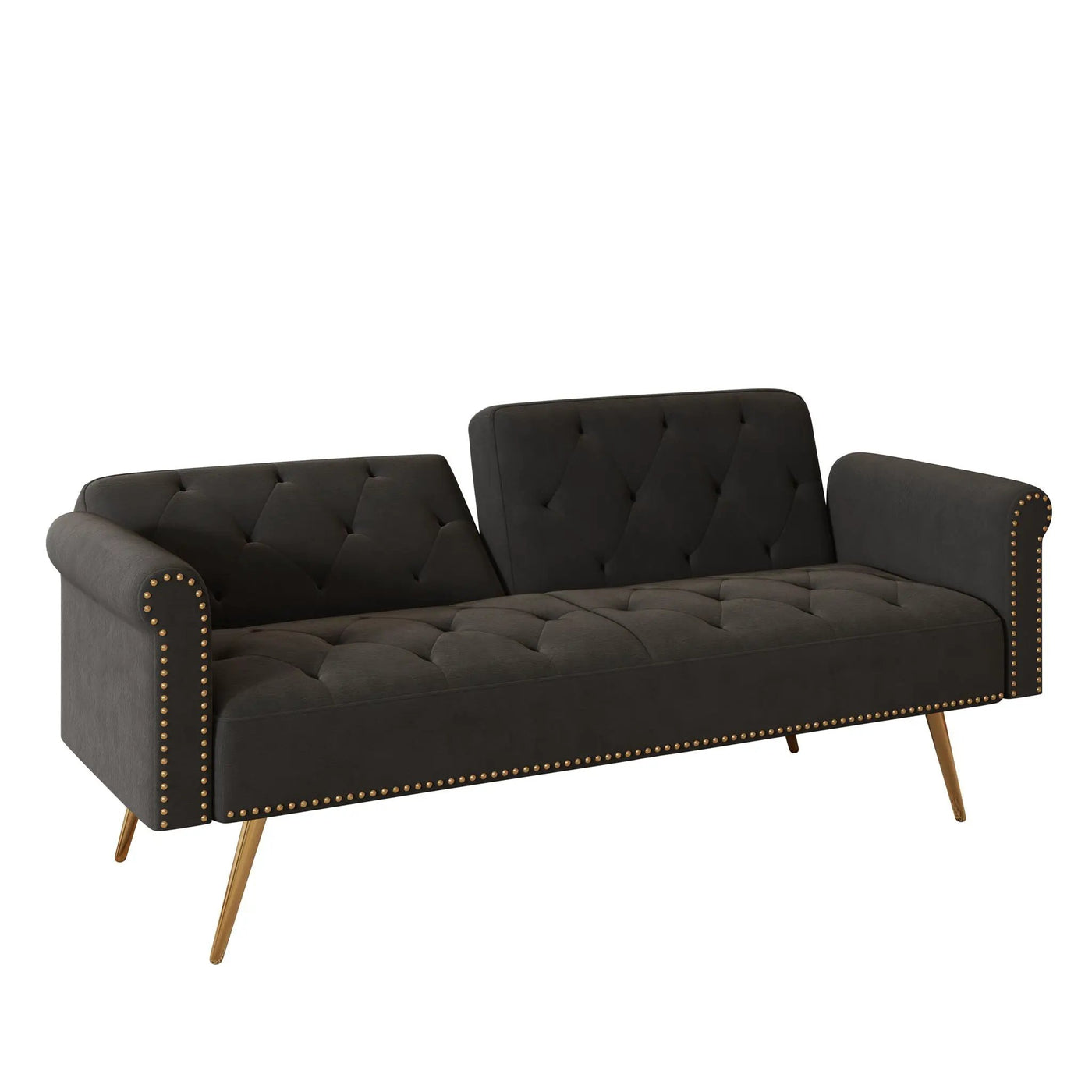 Luxurious Sofa Bed With Nail Head Trim And Matching Pillow by HouseOfZazla