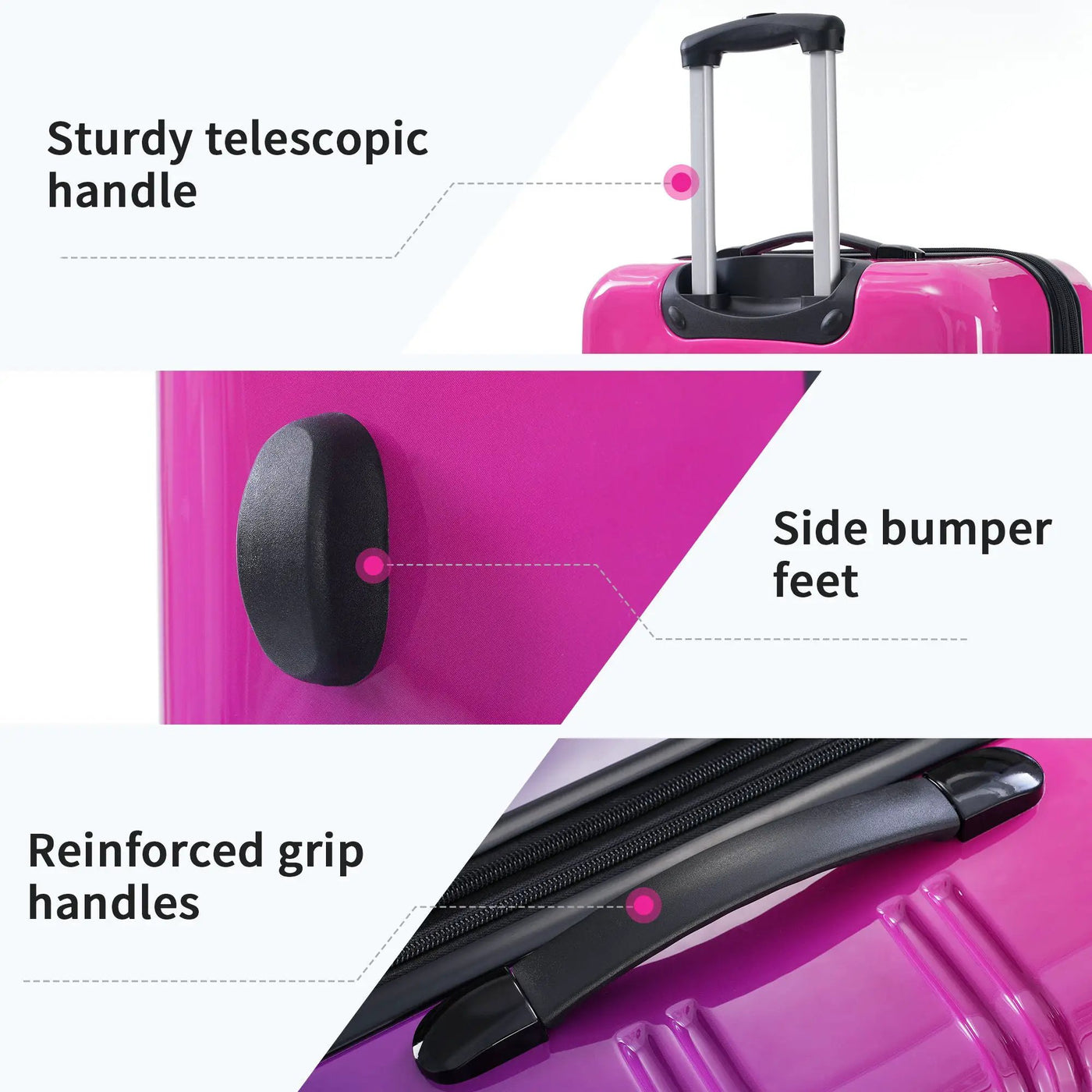 Hardshell Luggage Sets 3 Piece Gradient Color Expandable Suitcase With Spinner Wheels And Tsa Lock Lightweight 20" 24" 28" Available by HouseOfZazla