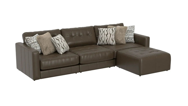 Siena - 4 Piece Modular Sectional With Cuddler Seat Cushions And Included Accent Pillows - Chocolate by Unique Piece Furniture