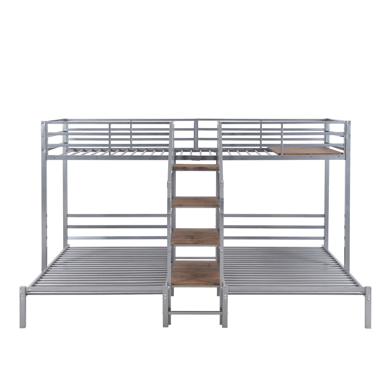 Metal Bunk Bed With Storage Shelves Staircase by HouseOfZazla