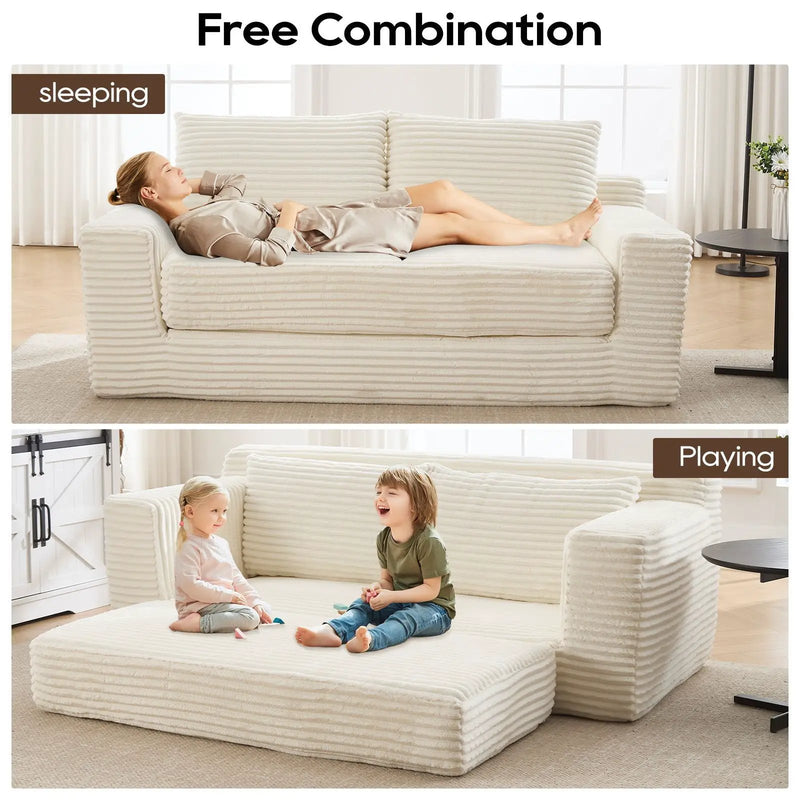 Convertible Loveseat Sofa Bed With Memory Foam & Steel Frame by Unique Piece Furniture