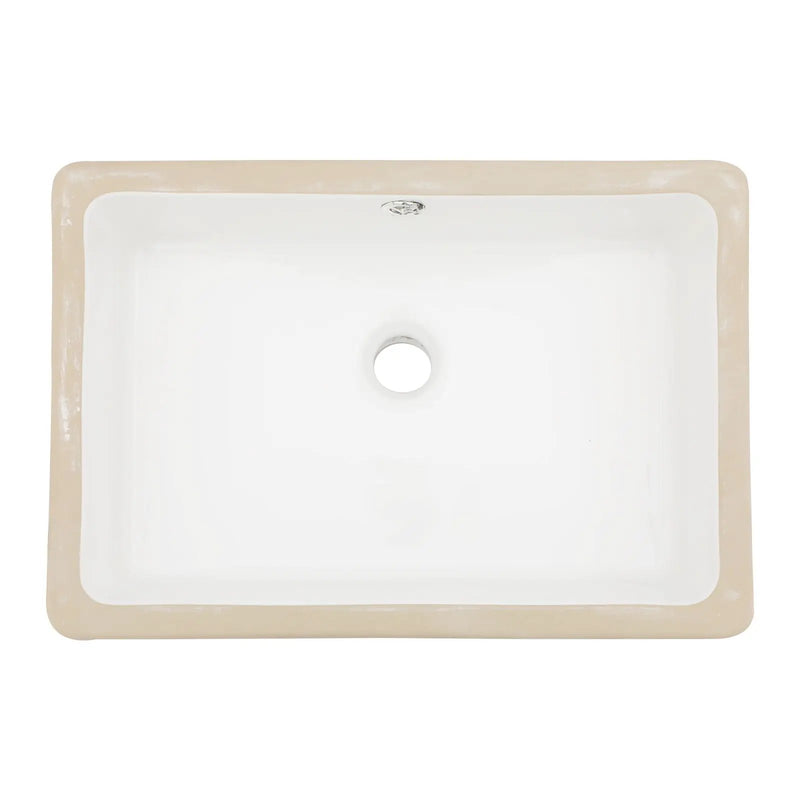 Modern Ceramic Rectangular Undermount Bathroom Sink With Overflow by HouseOfZazla