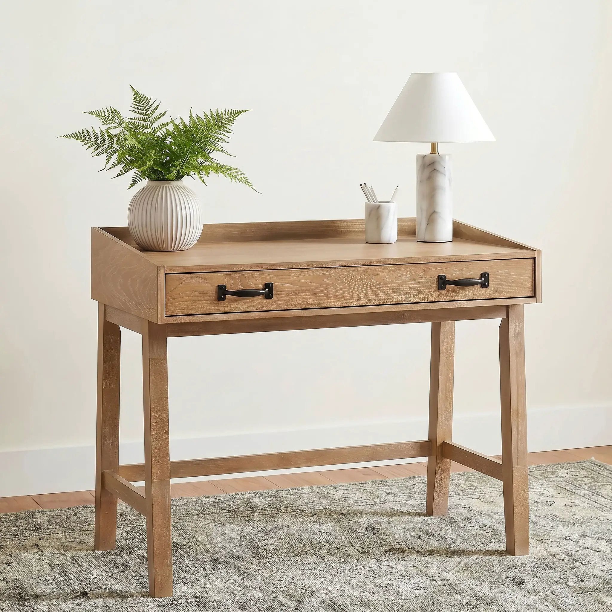 Fabian 38-inch Computer Desk with Keyboard Drawer Distressed Light Brown by Unique Piece Furniture